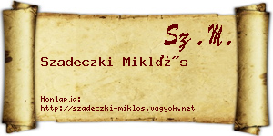 Szadeczki Miklós névjegykártya